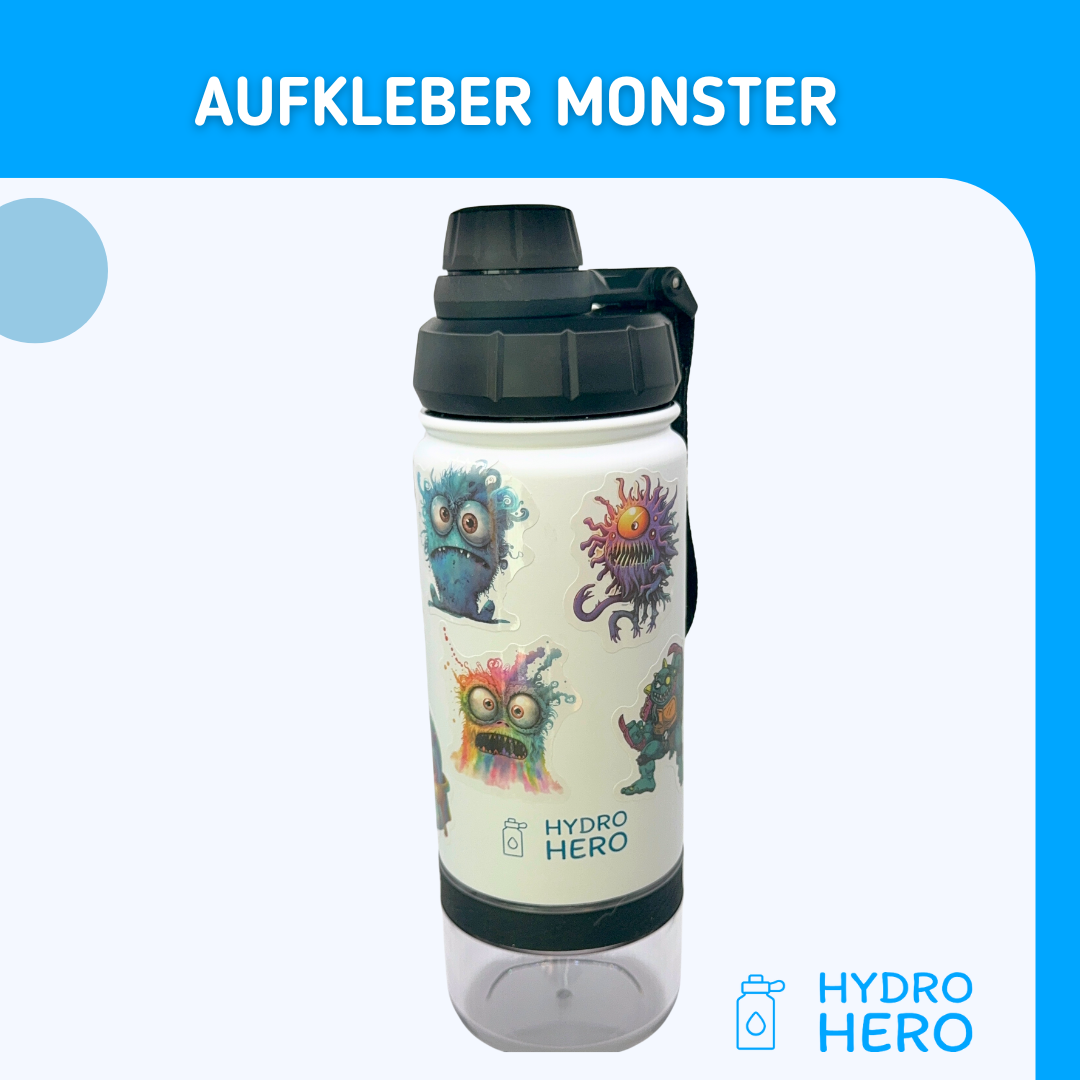 Hydro Hero - Edelstahl Kindertrinkflasche mit Snackbehälter