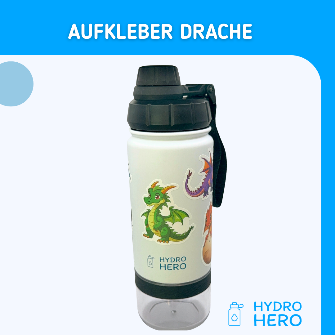 Hydro Hero - Edelstahl Kindertrinkflasche mit Snackbehälter
