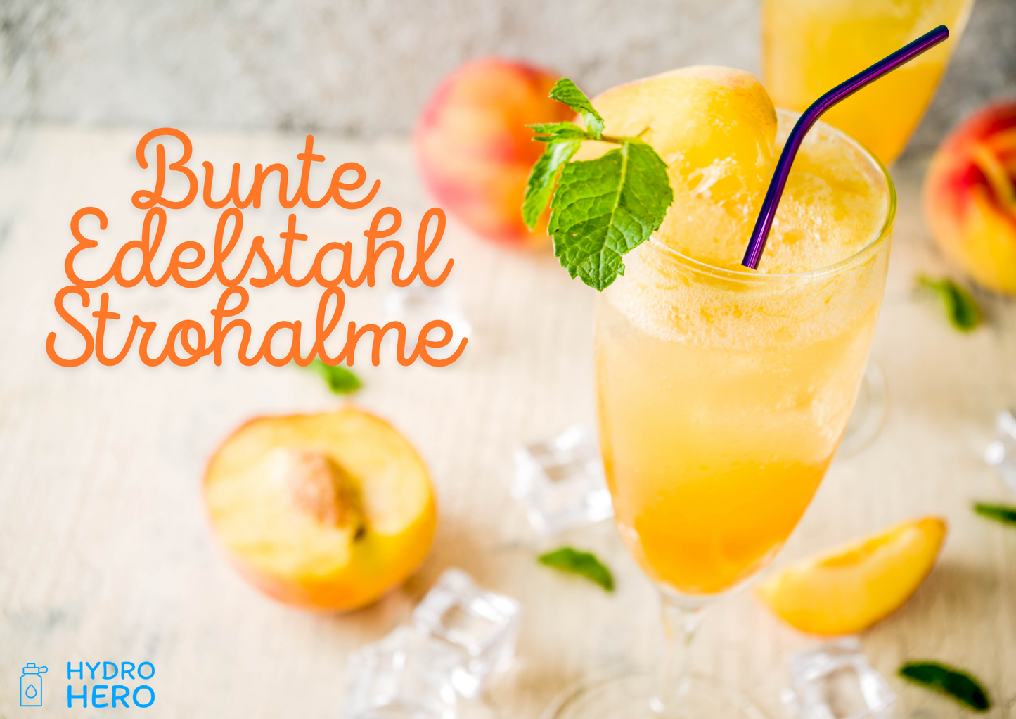 Edelstahl Strohalme 10er Set mit Reinigungsbürste und Beutel