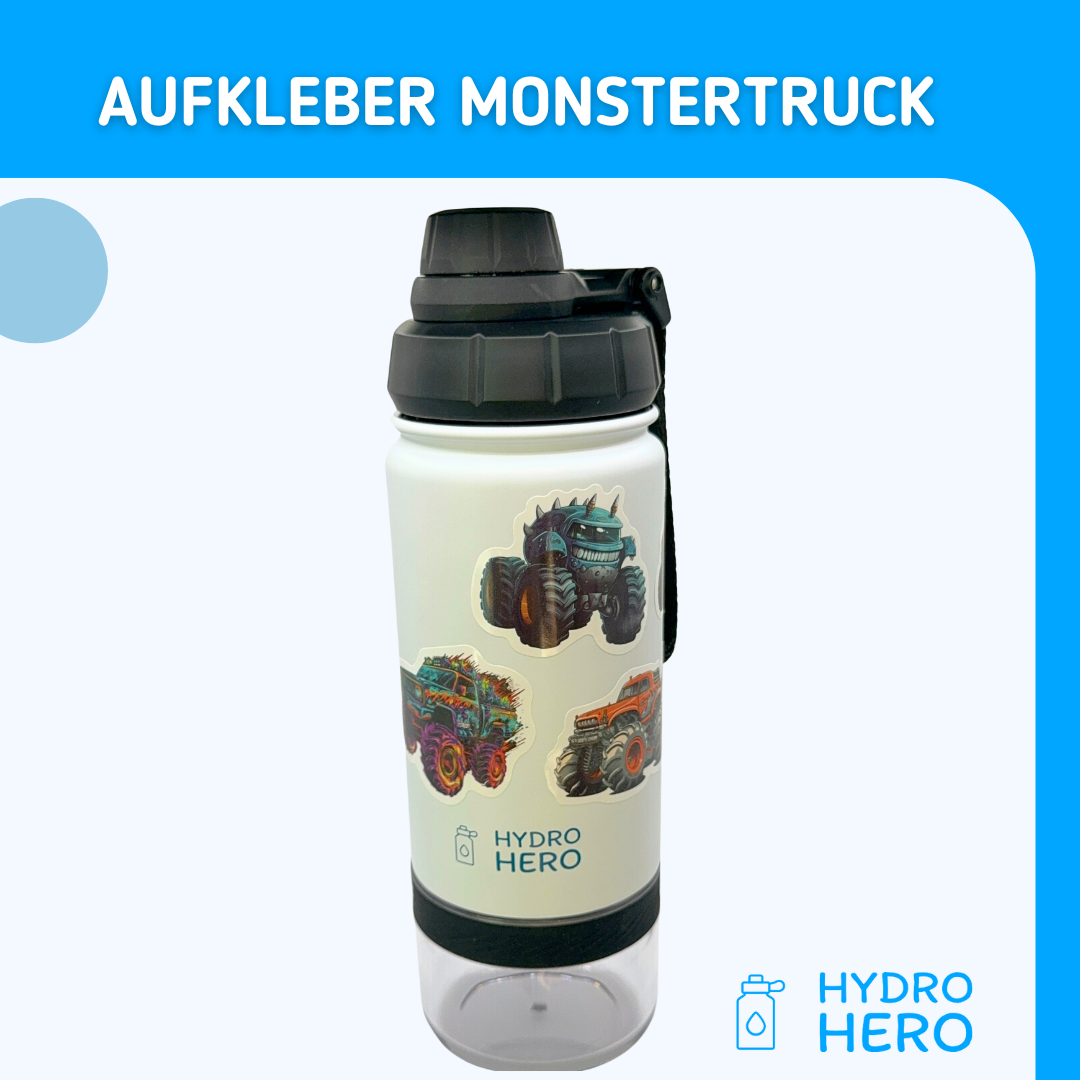 Hydro Hero - Edelstahl Kindertrinkflasche mit Snackbehälter